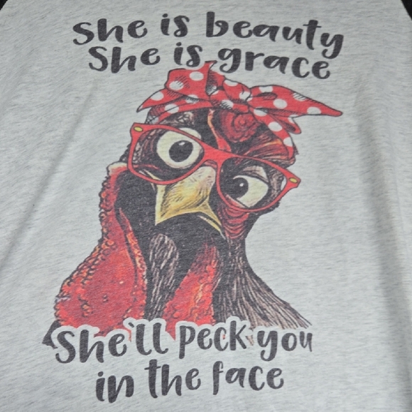 Next Level Apparel Tops - Grey Chicken Womens Shirt